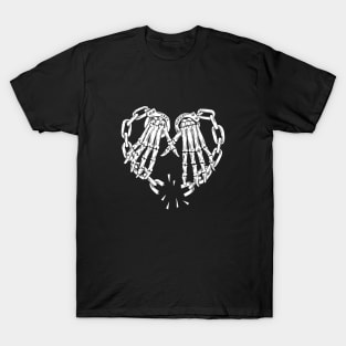 Skull hands and broken heart-shaped chains for Halloween T-Shirt